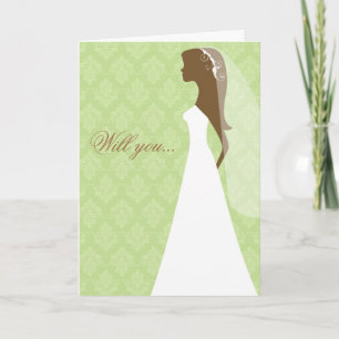 Will you be my bridesmaid card (green)