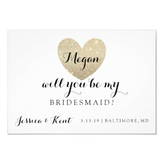 Will You Be My Bridesmaid Card - Heart's Fab II