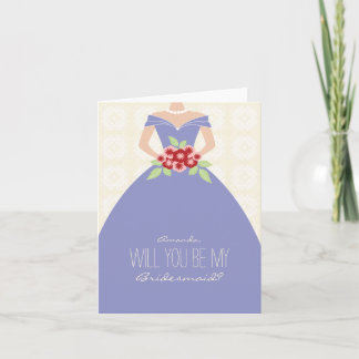 Will You Be My Bridesmaid Card (periwinkle)