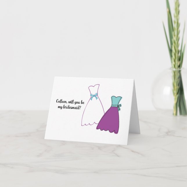 Will you be my bridesmaid card personalized  (Front)