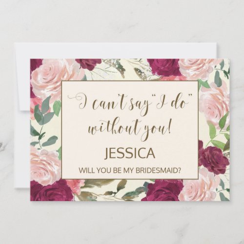 Will you be my bridesmaid card personalized