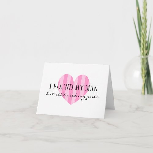 Will you be my bridesmaid card  Pink stripe heart