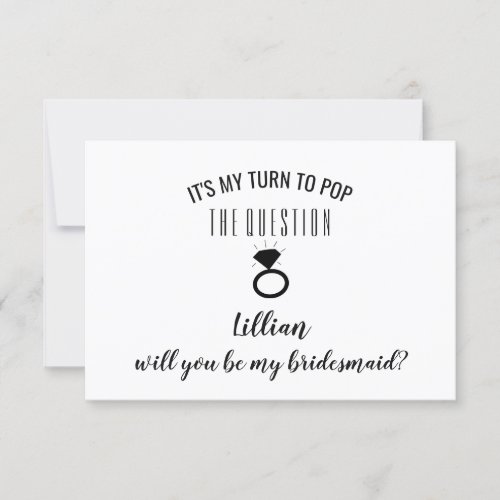 Will You Be My Bridesmaid Card _ Pop The Question