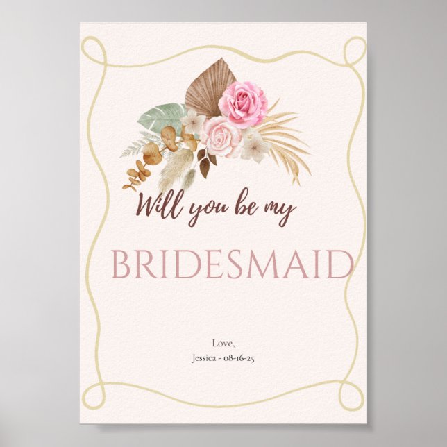 "will you be my bridesmaid" card poster (Front)