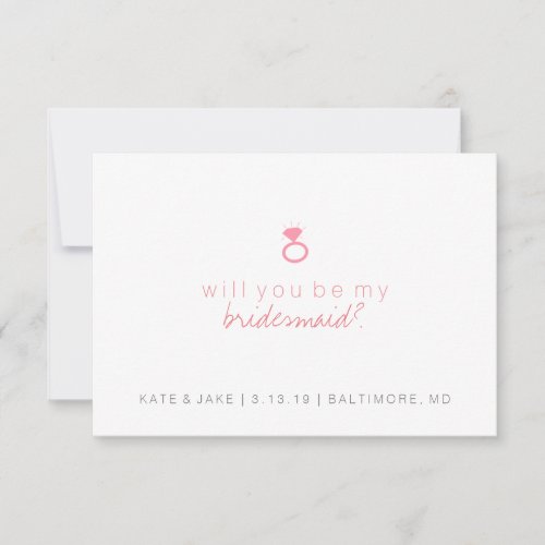 Will You Be My Bridesmaid Card _ Ring
