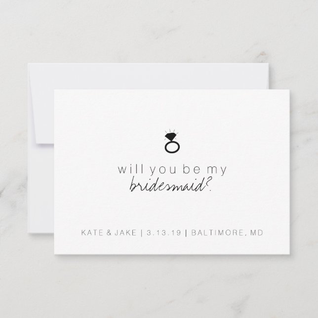 Will You Be My Bridesmaid Card - Ring (Front)