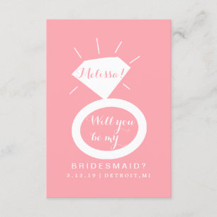 Will You Be My Bridesmaid Card - Ring Fab
