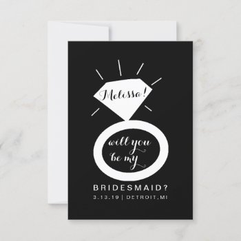 Will You Be My Bridesmaid Card - Ring Fab Black by Evented at Zazzle