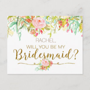 Will You Be My Bridesmaid Card Rose Garden