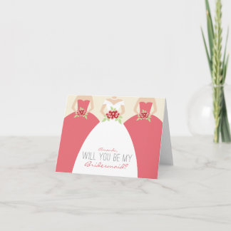 Will You Be My Bridesmaid Card (rose pink)