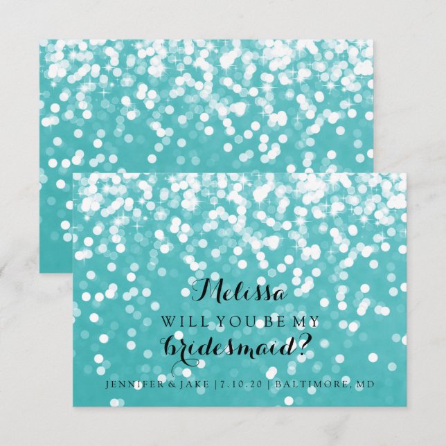 Will You Be My Bridesmaid Card - Sparkling Fab You (Front/Back)