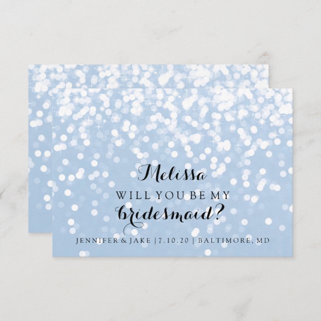 Will You Be My Bridesmaid Card - Sparkling Fab You (Front/Back)