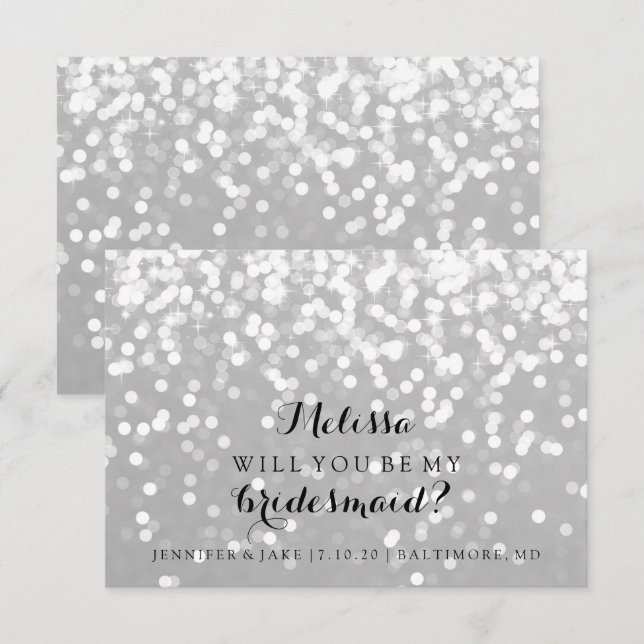 Will You Be My Bridesmaid Card - Sparkling Fab You (Front/Back)