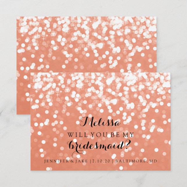 Will You Be My Bridesmaid Card - Sparkling Fab You (Front/Back)