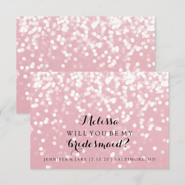 Will You Be My Bridesmaid Card - Sparkling Fab You (Front/Back)