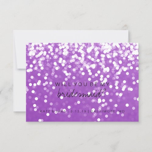 Will You Be My Bridesmaid Card _ Sparkling Purple