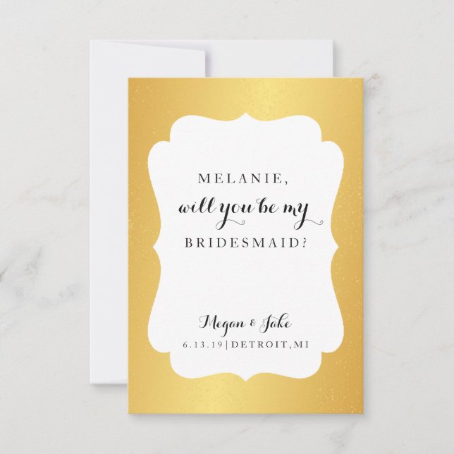 Will You Be My Bridesmaid Card - Wedding Day Fab G (Front)