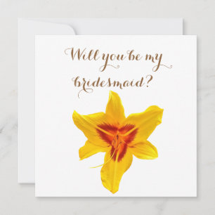 Will you be my bridesmaid card with yellow flower
