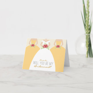 Will You Be My Bridesmaid Card (yellow)