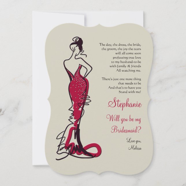 Will You Be My Bridesmaid Cards (Burgundy) (Front)