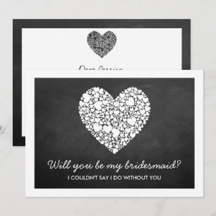 Will You Be My Bridesmaid? Chalkboard Heart Card