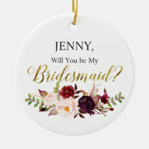 Will You Be My Bridesmaid Christmas Ornament