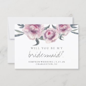 Will You Be My Bridesmaid Classic Lavender Flowers Invitation by Vineyard at Zazzle