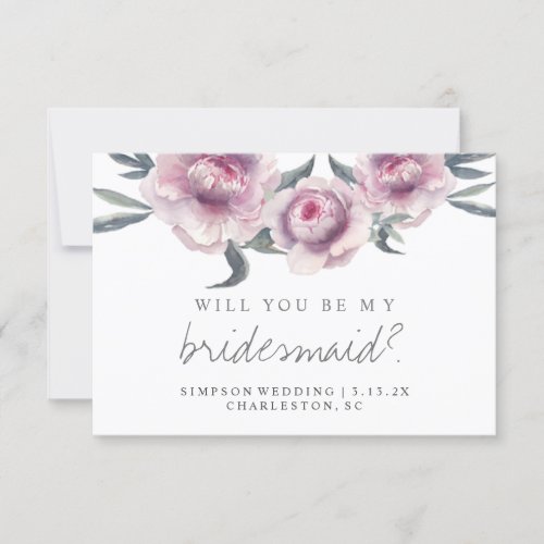 Will You Be My Bridesmaid Classic Lavender Flowers Invitation