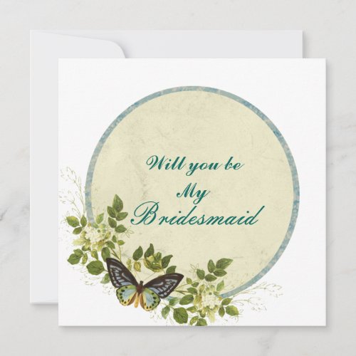 Will You Be My Bridesmaid Colorful Floral Pattern  Invitation