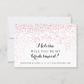 Will You Be My Bridesmaid - Confetti Fab You Pink Invitation by Evented at Zazzle