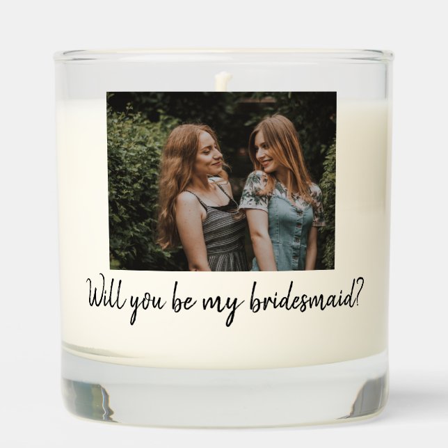 Will You Be My Bridesmaid Custom Photo Scented Candle (Front)