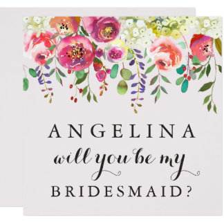 Will You Be My Bridesmaid Customizable Card Floral