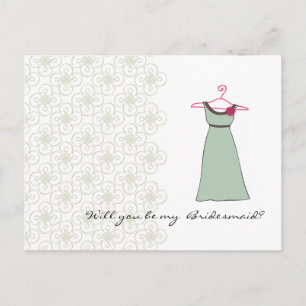 Will you be my Bridesmaid? Customizable Invitation Postcard