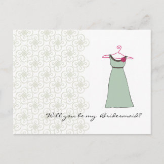 Will you be my Bridesmaid? Customizable Invitation Postcard