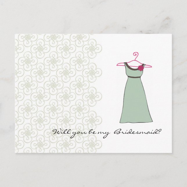 Will you be my Bridesmaid? Customizable Invitation Postcard (Front)