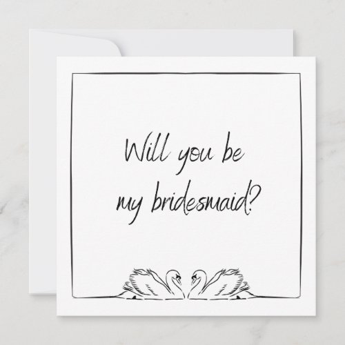 Will you be my bridesmaid Cute Chic Proposal  Invitation