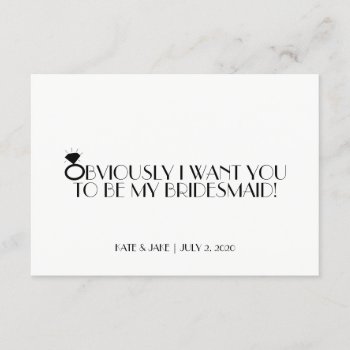 Will You Be My Bridesmaid - Diamondly Black Invitation by Evented at Zazzle