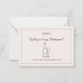 Will You Be My Bridesmaid | Elegant Minimalist Note Card