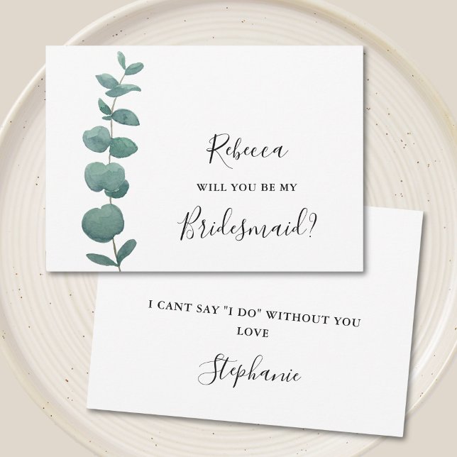 Will You Be My Bridesmaid Eucalyptus Invitation (Creator Uploaded)