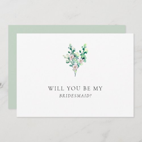 Will You Be My Bridesmaid Floral Flat Card