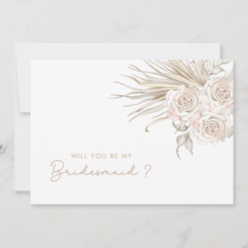 Will You Be My Bridesmaid Floral Invitation