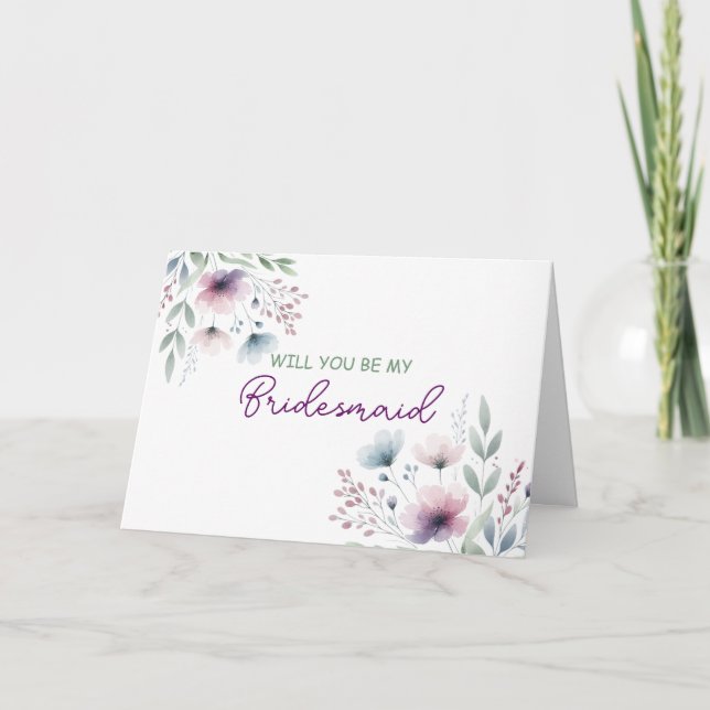 Will You be my Bridesmaid | Floral Wedding Card (Front)