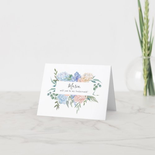 Will You Be My Bridesmaid Folded Thank You Card
