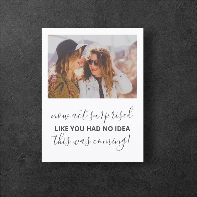 Will You Be My Bridesmaid Funny Photo Invitation Postcard (Creator Uploaded)