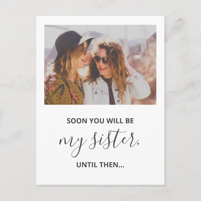 Will You Be My Bridesmaid Funny Photo Invitation Postcard (Front)