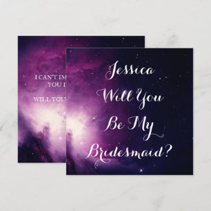 Will You Be My Bridesmaid? Galaxy Wedding Stars Invitation