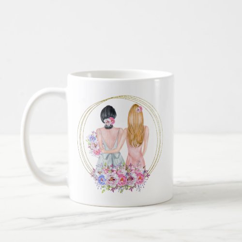 Will You Be My Bridesmaid Girls Blonde Brunette Coffee Mug