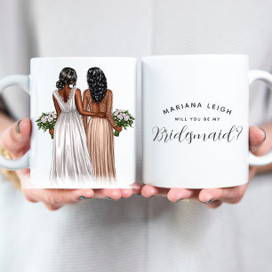 Will you be my Bridesmaid? Girls In Gowns Coffee M Mug