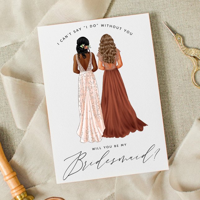 Will You Be My Bridesmaid? Girls in Gowns Invitation (Creator Uploaded)