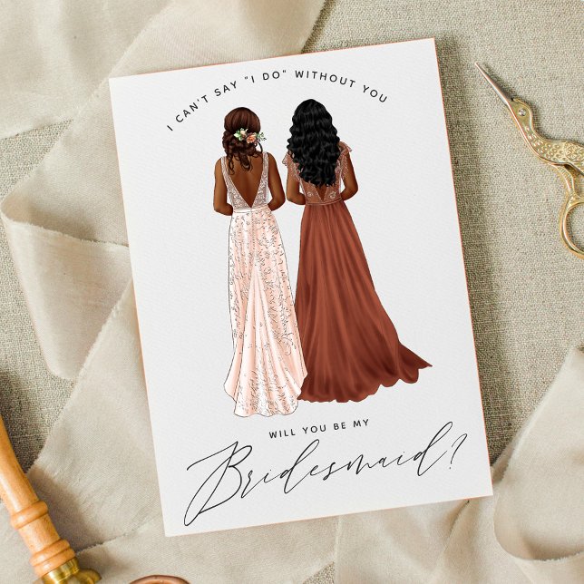 Will You Be My Bridesmaid? Girls in Gowns Invitation (Creator Uploaded)